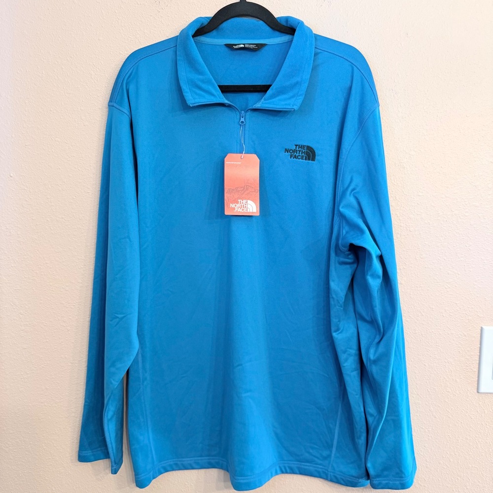 The North Face Mens Tech Glacier 1/4 Zip Pullover Brilliant Blue XXL NWT